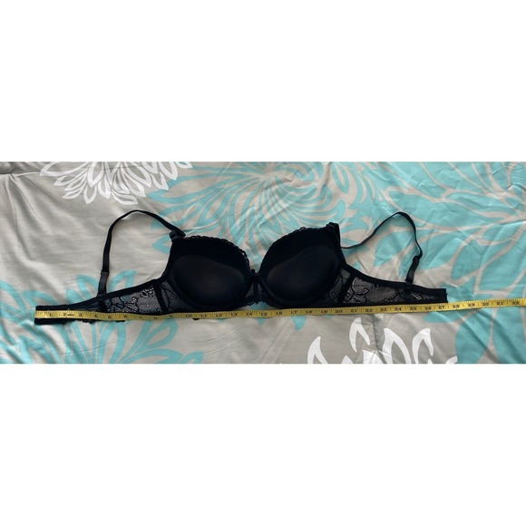 Women's Rene Rofe Push Up Black Lace Underwire Bra #B21865H3 34C New No Tags - Picture 10 of 11